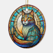 Keramik der Katze Dekorieren Gestricktes Glas Keramik Ornament (Links)