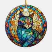 Keramik der Katze Dekorieren Gestricktes Glas Keramik Ornament (Vorne)
