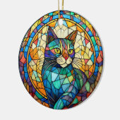 Keramik der Katze Dekorieren Gestricktes Glas Keramik Ornament (Links)