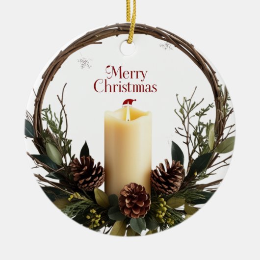 Keramik der klassischen Waldbrandkerze Keramik Ornament (Vorne)