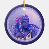 Keramik der lila Meerjungfrau Ornament (Hinten)