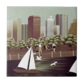 Keramik der städtischen Landschaft Fliese (Vorderseite)