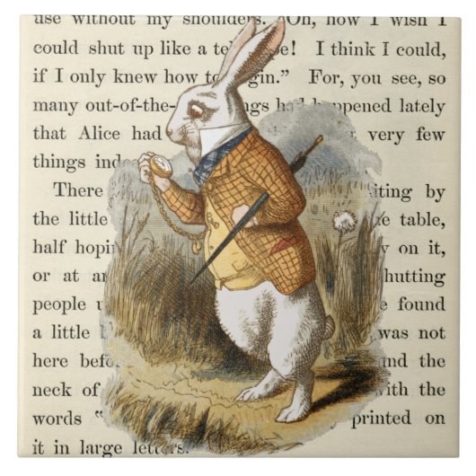 Keramik der Vintagen Alice im Wunderland Fliese (Vorderseite)