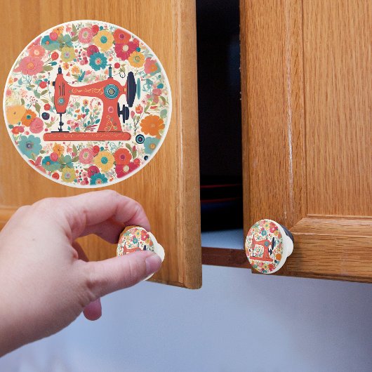 Keramik der Vintagen Nähmaschine Keramikknauf