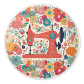 Keramik der Vintagen Nähmaschine Keramikknauf (Vorderseite)