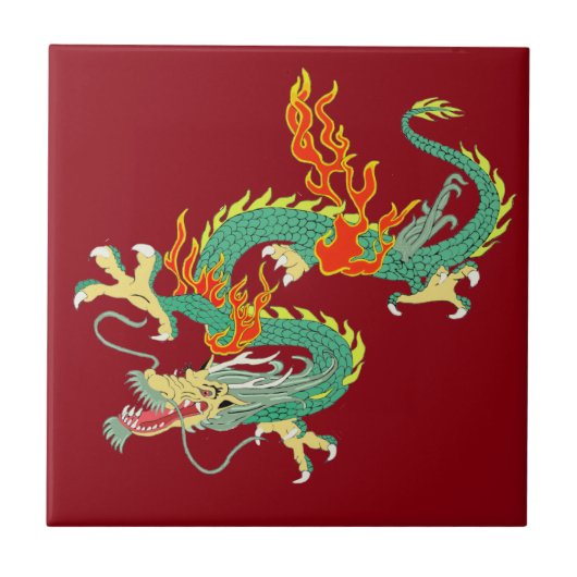 Keramik des chinesischen Drachen Fliese (Vorderseite)