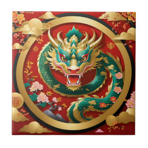 Keramik des chinesischen Drachen Fliese
