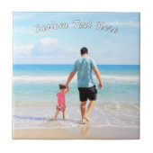 Keramik des Fotos mit benutzerdefiniertem Text Fliese (Vorderseite)