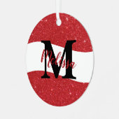 Keramik des personalisierten Glitzer Ornament Aus Metall (Vorderseite links)