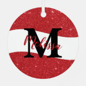 Keramik des personalisierten Glitzer Ornament Aus Metall (Rückseite)