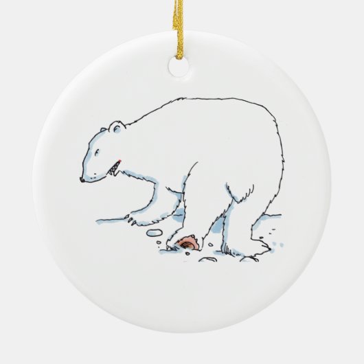 Keramik des Polarbären Ornament (Hinten)