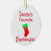 Keramik des Weihnachtsmanns Lieblings-Barkeepers Keramik Ornament (Rechts)