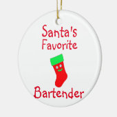 Keramik des Weihnachtsmanns Lieblings-Barkeepers Keramik Ornament (Links)