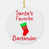Keramik des Weihnachtsmanns Lieblings-Barkeepers Keramik Ornament (Hinten)
