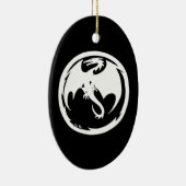 Keramik des Weißen Drachen Ornament (Rechts)