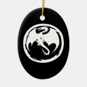 Keramik des Weißen Drachen Ornament (Vorne)