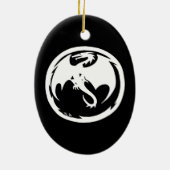 Keramik des Weißen Drachen Ornament (Hinten)