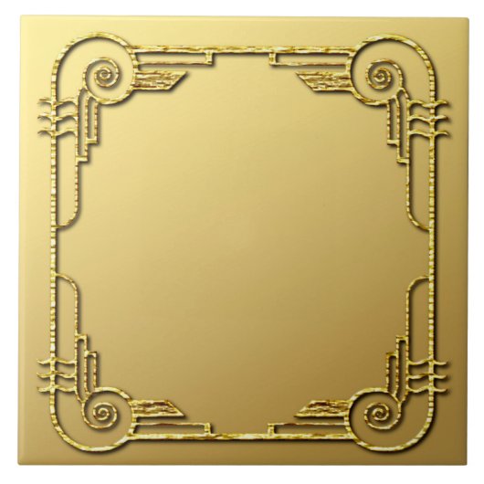 Keramik Design Tile im Gold Style Art Deco Fliese (Vorderseite)