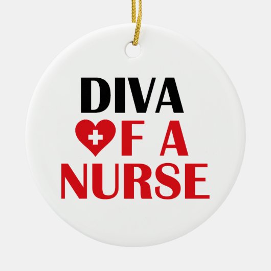 Keramik "Diva of a Nurse" Ornament (Vorne)