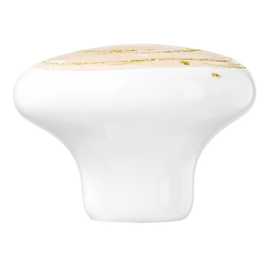 Keramik Drawer Pull Gold Rose Bud Keramikknauf (Seitenansicht)