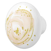 Keramik Drawer Pull Gold Rose Bud Keramikknauf (Rechts)