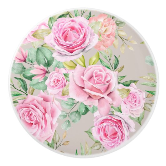 Keramik-Drehknopf für Blumenmuster Keramikknauf (Vorderseite)