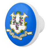 Keramik Drehknopf mit Fahne von Connecticut, USA Keramikknauf (Rechts)