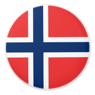 Keramik-Drehknopf mit norwegischer Flagge ziehen Keramikknauf