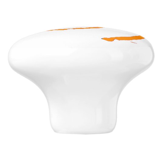 Keramik-Drehknopf mit Orange Twirl Keramikknauf (Seitenansicht)