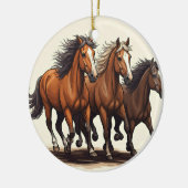 Keramik Dynamisches Pferderennen Ornament (Links)