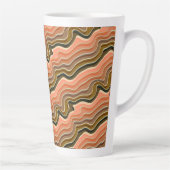 Keramik | Earthy Wavy Pattern Latte Tasse (Rechts)