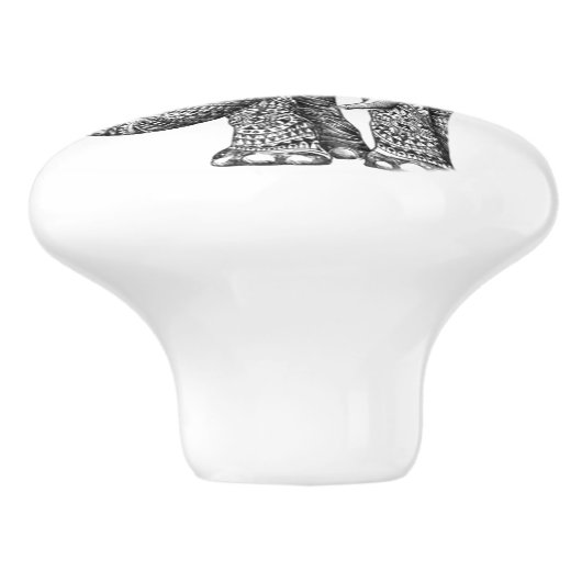 Keramik Elephant Door Knob Keramikknauf (Seitenansicht)