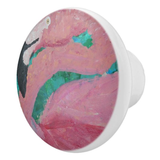 Keramik-Fach-Zug - "Flamingo " Keramikknauf (Rechts)