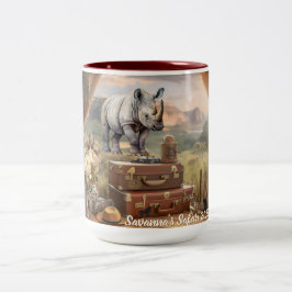 Keramik Farbige Kaffee-Tasse, Vintag Safari-Stil Zweifarbige Tasse