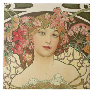 Keramik-Fliese Champagne Alphonse Mucha Fliese