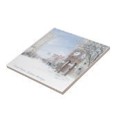 Keramik-Fliese - Glockenturm Jackson Michigan Fliese (Seite)