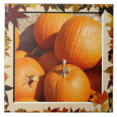 Keramik-Fliese - Herbst-gerahmte Kürbise Fliese (Vorderseite)
