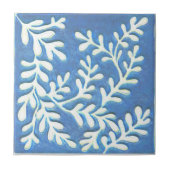 Keramik Fliesen, Blau-Weiß-Blätter Fliese (Vorderseite)