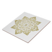 Keramik-Fliesen, gelbe Medaillons auf Weiß Fliese (Seite)