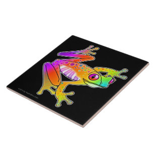 KERAMIK-FLIESEN, TRIVETS - FROSCH-POP-KUNST FLIESE
