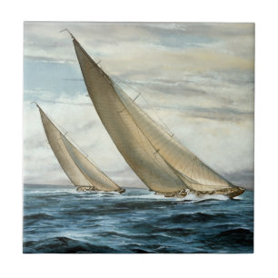 Keramik-Fliesen-Untersetzer mit maritimem Motiv Fliese
