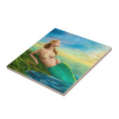 Keramik-Fliesenphantasiemeerjungfrau am Fliese (Seite)