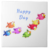 Keramik Flying Birds - Benutzerdefinierter Text Fliese (Vorderseite)