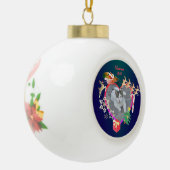 Keramik "Foto des Weihnachtsmanns" Kugel-Ornament (Links)