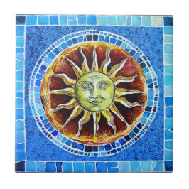 Keramik-Foto-Fliese "Sun" - kleine (4,25" x 4,25") Fliese