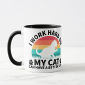 Keramik Funny mug, ich arbeite hart für meine Katz Tasse (Links)