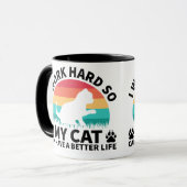 Keramik Funny mug, ich arbeite hart für meine Katz Tasse (Vorderseite Links)