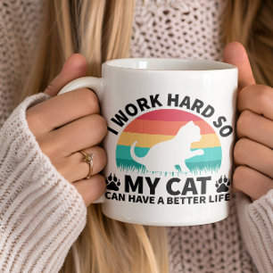 Keramik Funny mug, ich arbeite hart für meine Katz Tasse