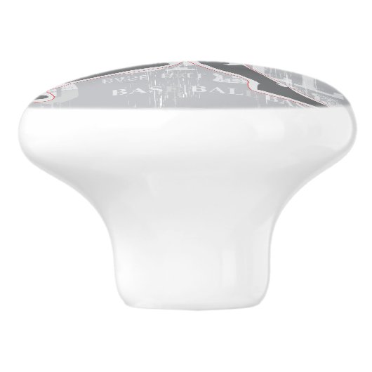 Keramik für Baseball-Design ziehen oder anschließe Keramikknauf (Seitenansicht)