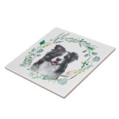 Keramik für Border Collie Dog Wasserfarben Fliese (Seite)